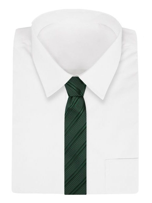 Smaragdová pruhovaná pánská kravata