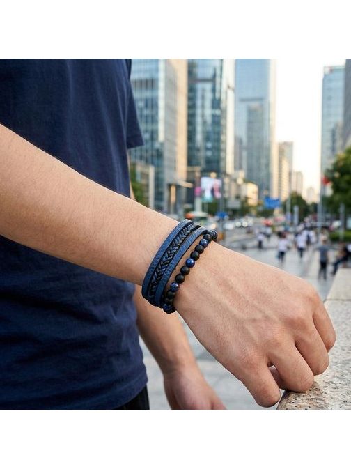Modrý pánský náramek