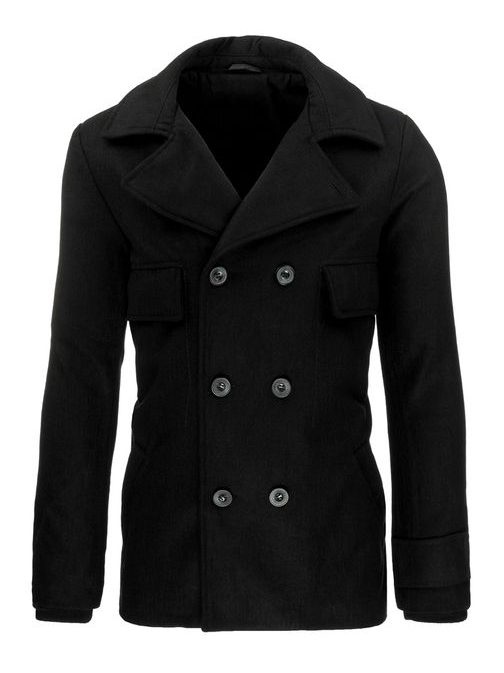 Moderní černý pánský kabát