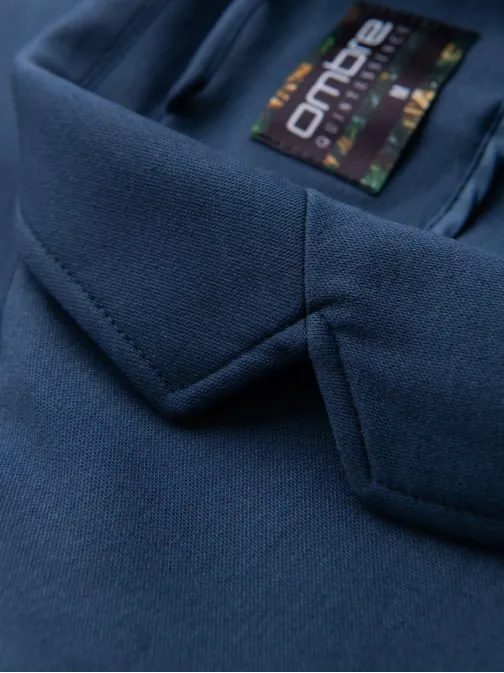 Sportovní tmavě modré sako slim fit V6 BLZB-0101