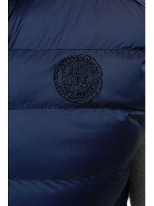 Kvalitní podzimní pánská vesta tmavě modrá 3503