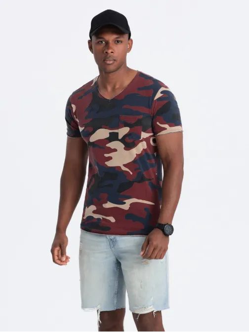 Moderní modré maskáčové tričko S1616