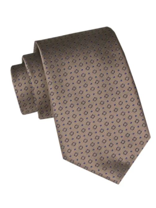 Hnědá pánská kravata s jemným vzorem