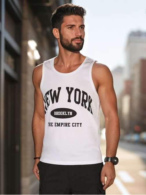 Bílé pánské tílko s nápisem NY
