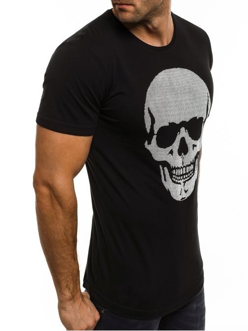 Atraktivní černé tričko s lebkou BREEZY 377