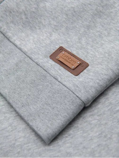 Módní šedá mikina na knoflíky V2 SSZP-0186