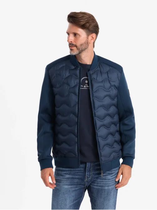 Tmavě modrá bomber trendy bunda V2 JALP-0141