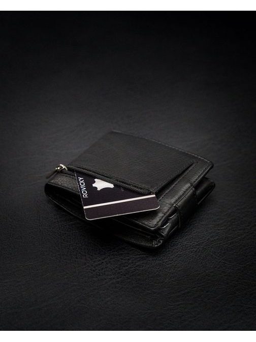 Kožená peněženka v černé barvě Rovicky
