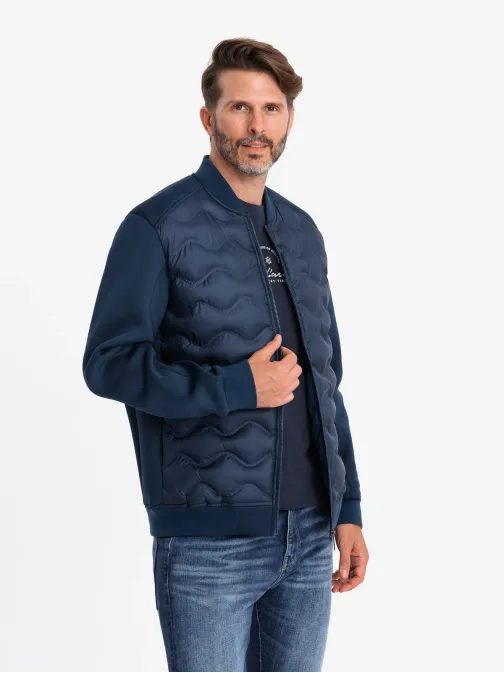 Tmavě modrá bomber trendy bunda V2 JALP-0141