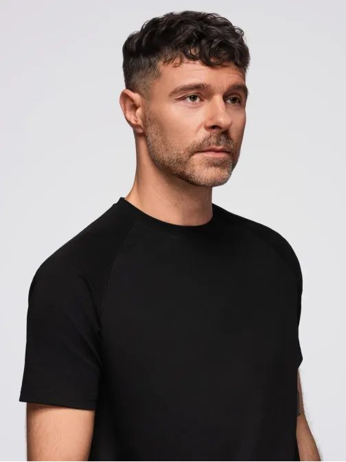 Základní černé tričko s krátkým rukávem  V2 TSCT-0240