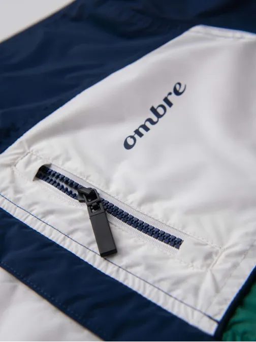 Pohodlná zeleno-modrá přechodná sportovní bunda V20 JANP-0194