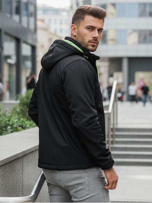 Trendy softshellová bunda s výraznými prvkami v černé barvě