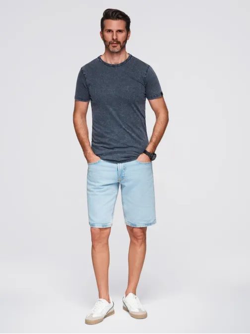 Modré pánské tričko se sepraným vzorem V2 TSWT-0116