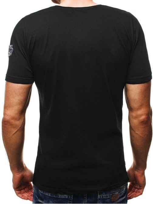 Trendy černé tričko s potiskem Athletic 9029