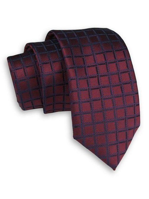 Bordó kostkovaná kravata