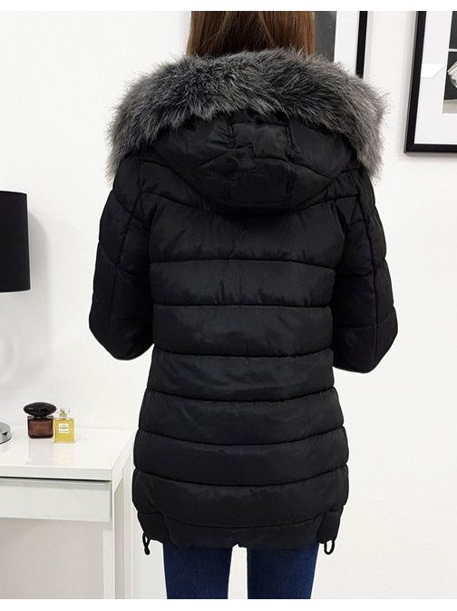 Perfektní černá zimní prošívaná bunda COLIN