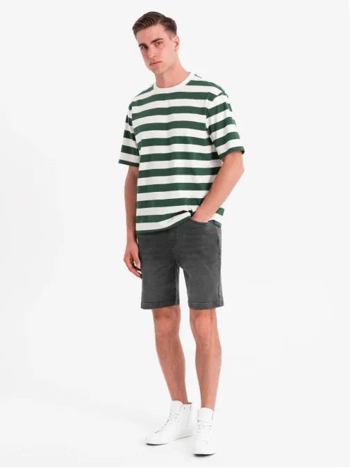 Pánské šedé džínové šortky V3 SRDS-0192