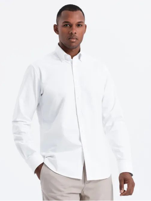 Elegantní bílá košile oxford V1 OM0114