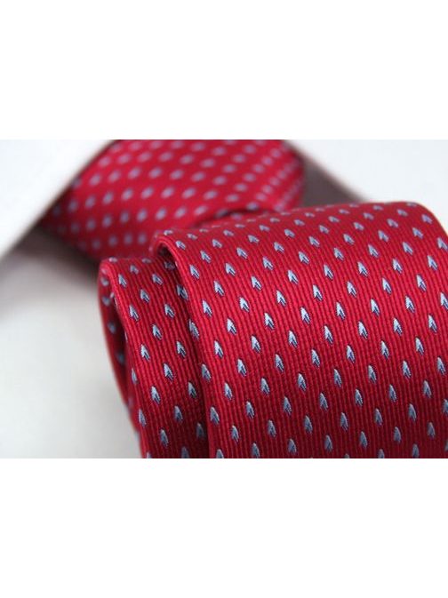 Zářivá červená pánská kravata se vzorem