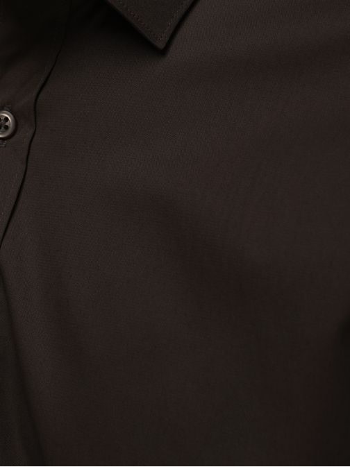 Základní tmavě hnědá pánská košile