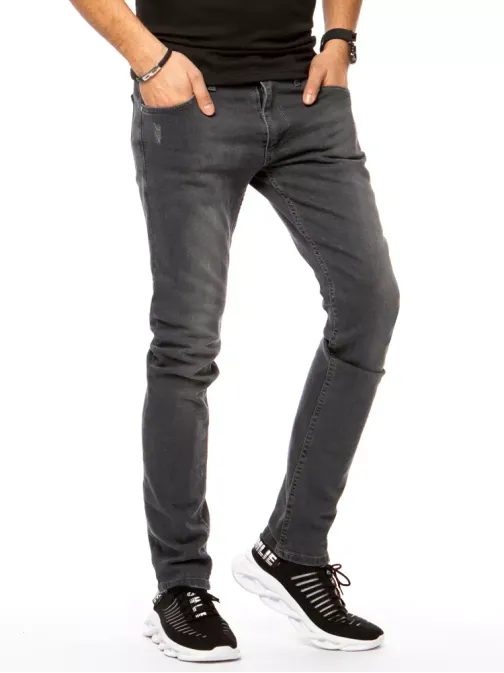 Tmavě šedé pohodlné džíny