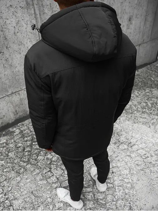 Černá bunda na zimu JS/M713/392
