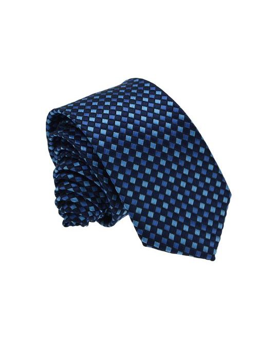 Modrá pánská kravata s čtverečky