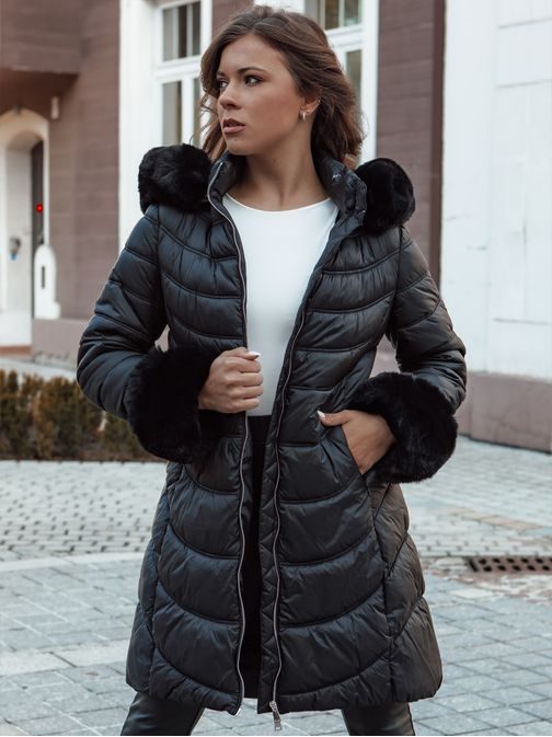 Dámská prošívaná černá zimní bunda Moon