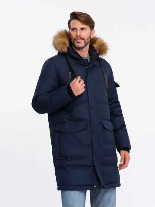 Zimní tmavě modrá parka V1 JALP-0182