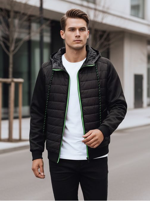 Černá přechodná prošívaná bunda