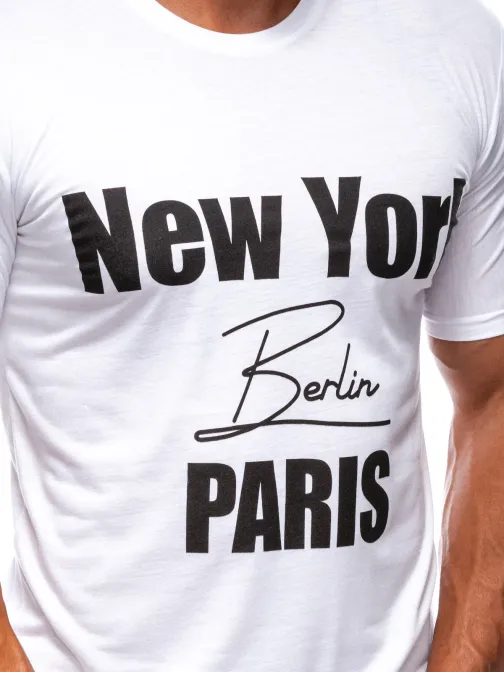 Bílé tričko s nápisem velkoměst S2004