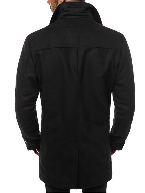 Moderní černý pánský kabát N/5922Z