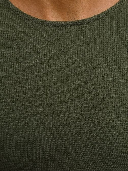 Trendy pánská prodloužená khaki mikina ATHLETIC 1165