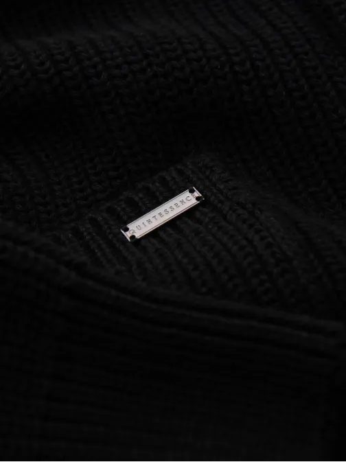 Černý pánský pletený svetr s knoflíky V4 SWCD-0153