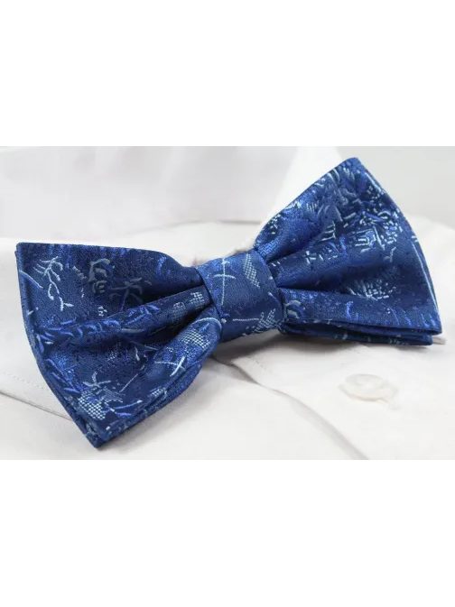 Vzorovaný modrý pánský motýlek