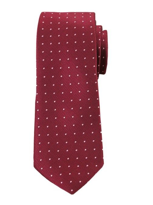 Módní bordó kravata s puntíky
