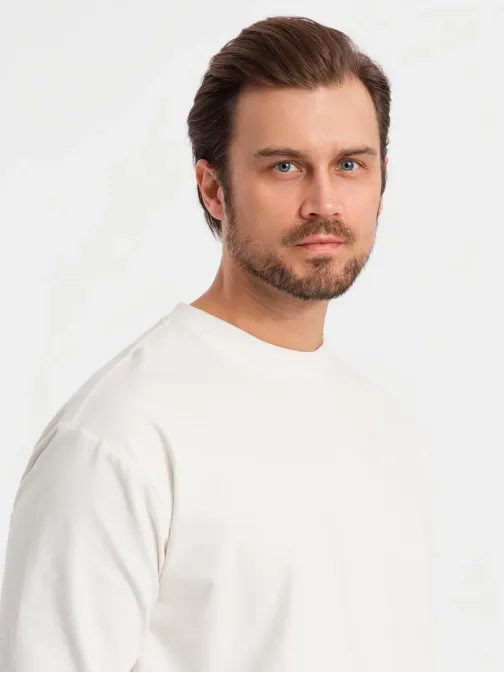 Moderní krémové pánské tričko V2 LSBC-0129