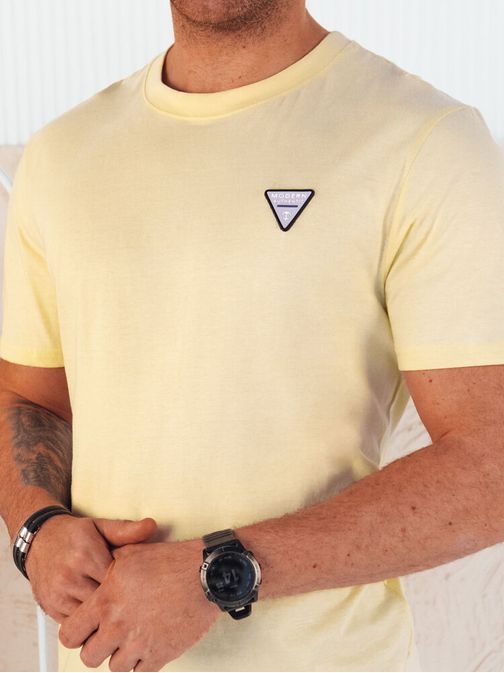 Trendy světle žluté tričko s ozdobným prvkem