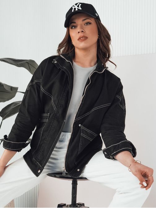 Jedinečná dámská černá riflová bunda Berenices