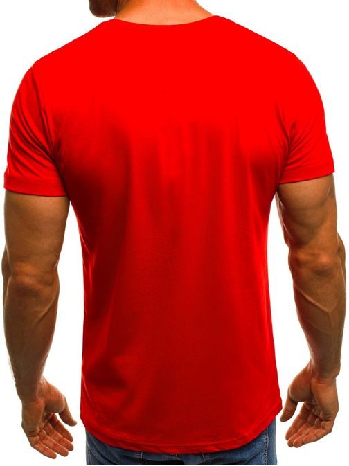 Červené tričko s potiskem OZONEE O/1172