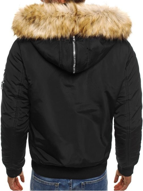 Černá zimní bunda s kapucí X-FEEL 88658