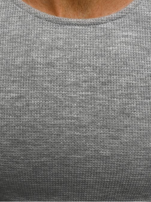 Jednoduchá šedá mikina v prodlouženém střihu ATHLETIC 1165