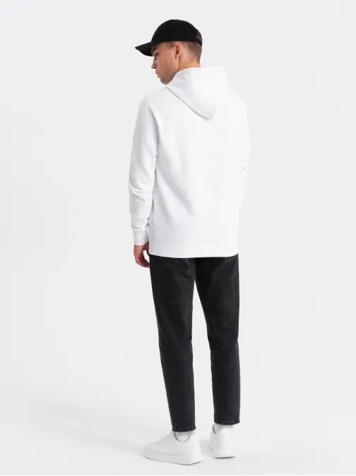 Jedinečná bílá mikina s nápisem denim V3 SSPS-0158
