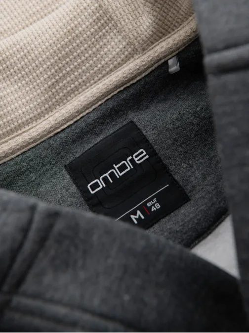 Módní grafitová mikina na knoflíky V4 SSZP-0186