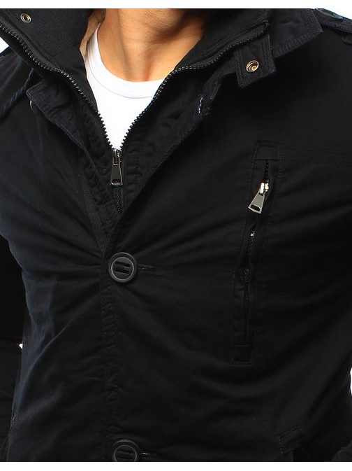 Černá moderní zimní pánská bunda