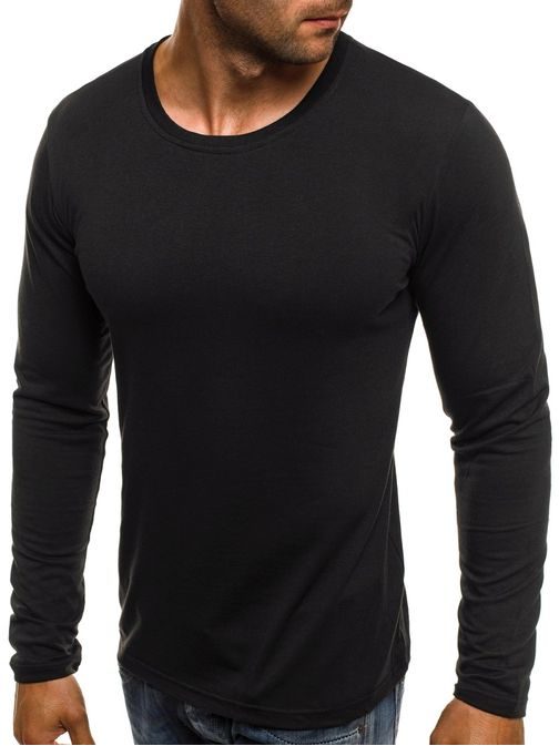 Černé tričko s dlouhým rukávem J.STYLE 2088