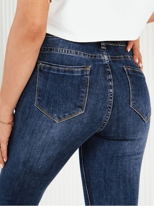 Módní dámské modré džíny s oděrkami Moure