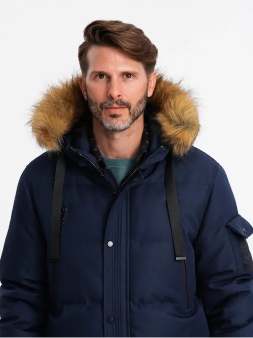 Zimní tmavě modrá parka V1 JALP-0182