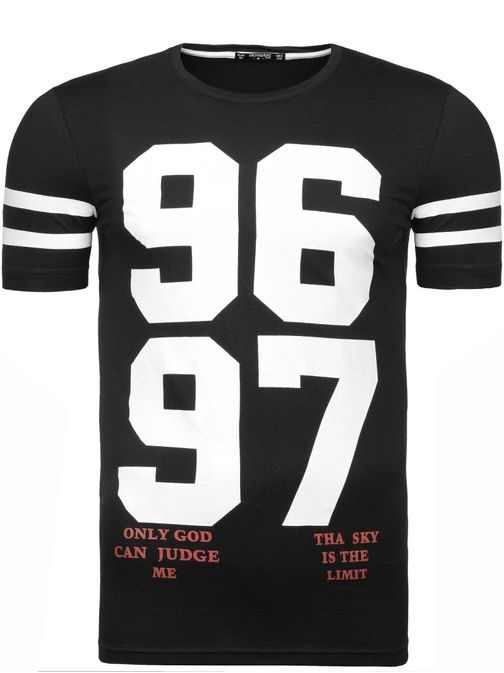 Černé moderní tričko s potiskem Athletic 1017