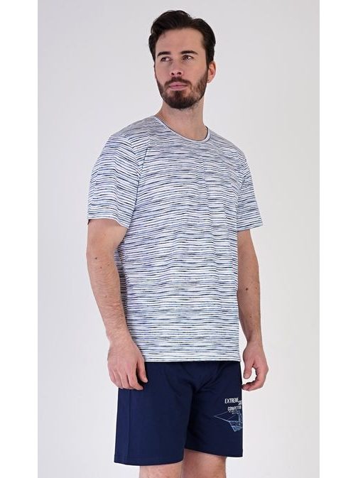 Módní modré pánské pyžamo Regata